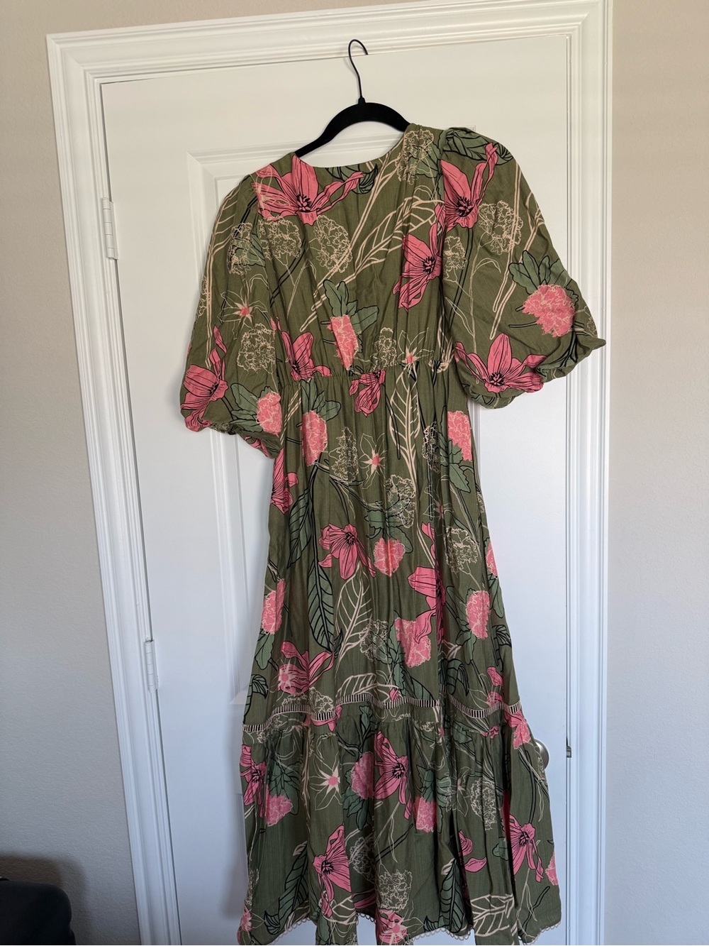 Baltic Born Lonna Dress - Olive & Fuschia Floral - Picture 3 of 4